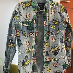 Paul Frank Vintage Graphic Pop Denim Button-Up Shirt